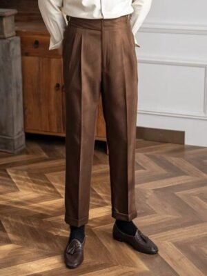 Mens Old Money Gurkha pant - 36, Chocolate