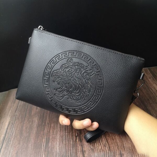 Tiger Head Soft Leather Clutch Bag.
